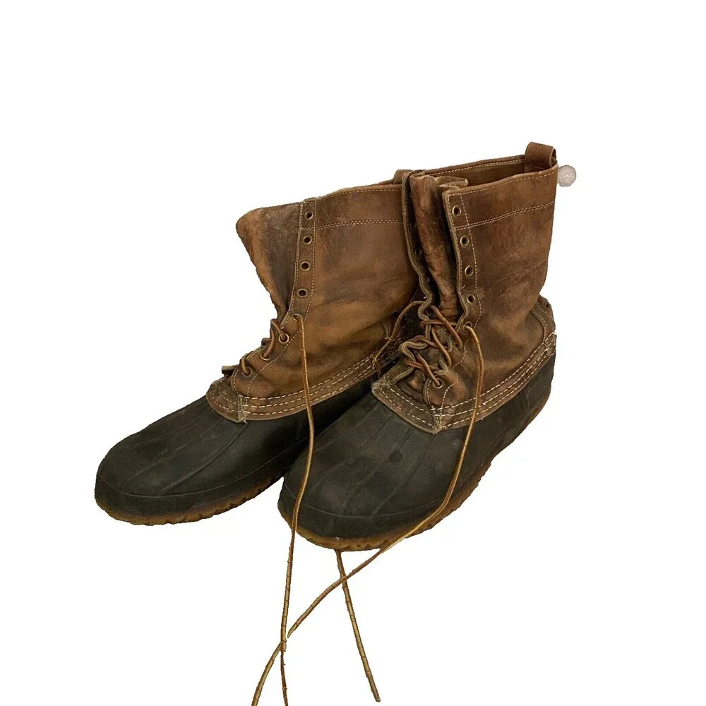 Vintage LL BEAN Waterproof Maine Hunting Boots Mens Size 10 Leather USA made
